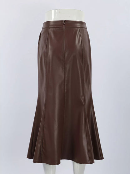 Slit Mermaid Midi Skirt