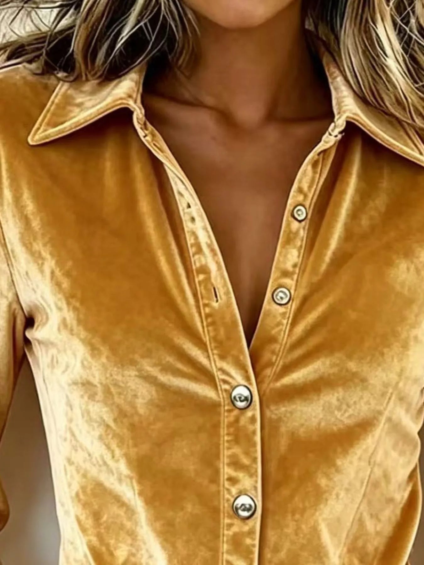 Full Size Button Up Flounce Sleeve Shirt Plus Size
