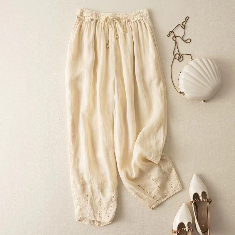 Artistic Retro Loose Cotton Linen Casual Pants