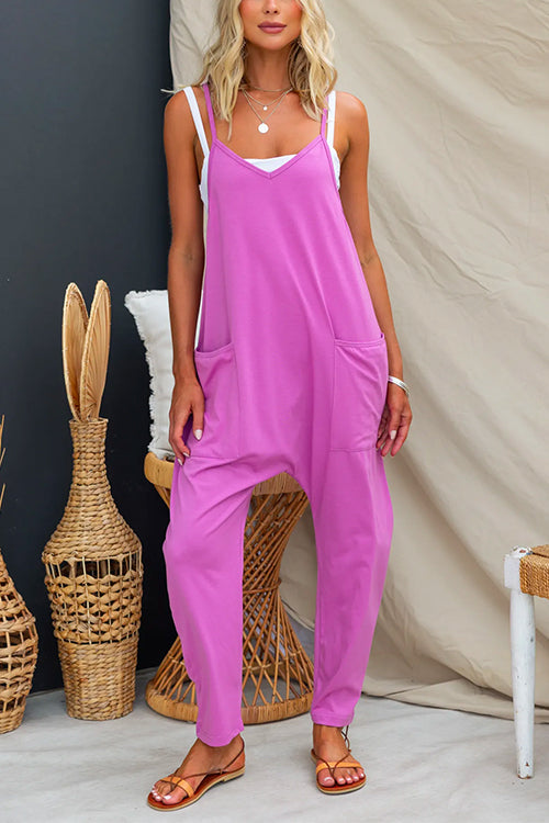 Rosiedress Casual Pocketed Cami Jumpsuit Purple