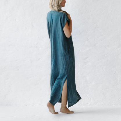 Minimalism Sleeveless Linen Shirt Dress