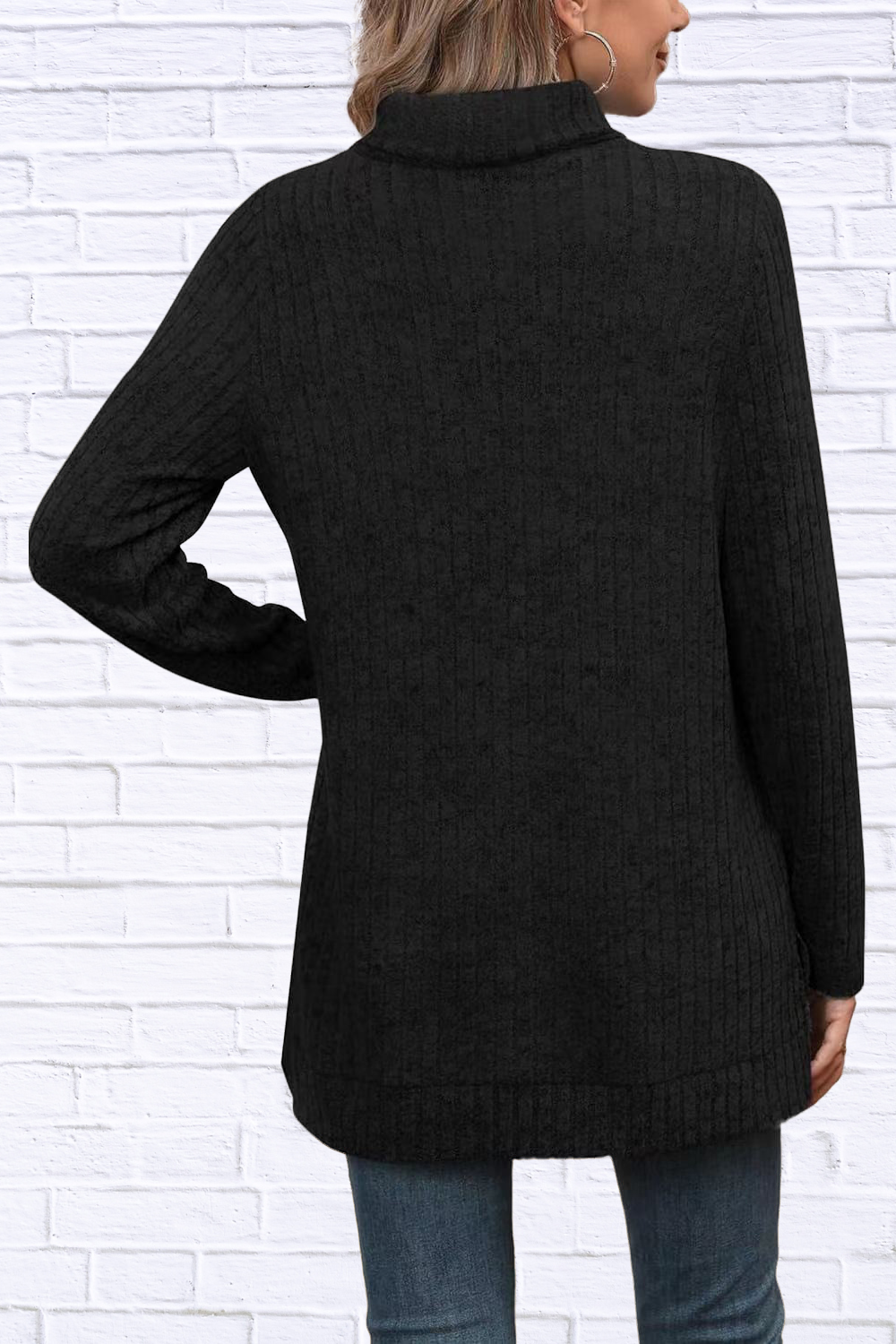 Turtleneck High Low Top