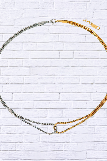 18K Gold-Plated Stainless Steel Two-Tone Necklace