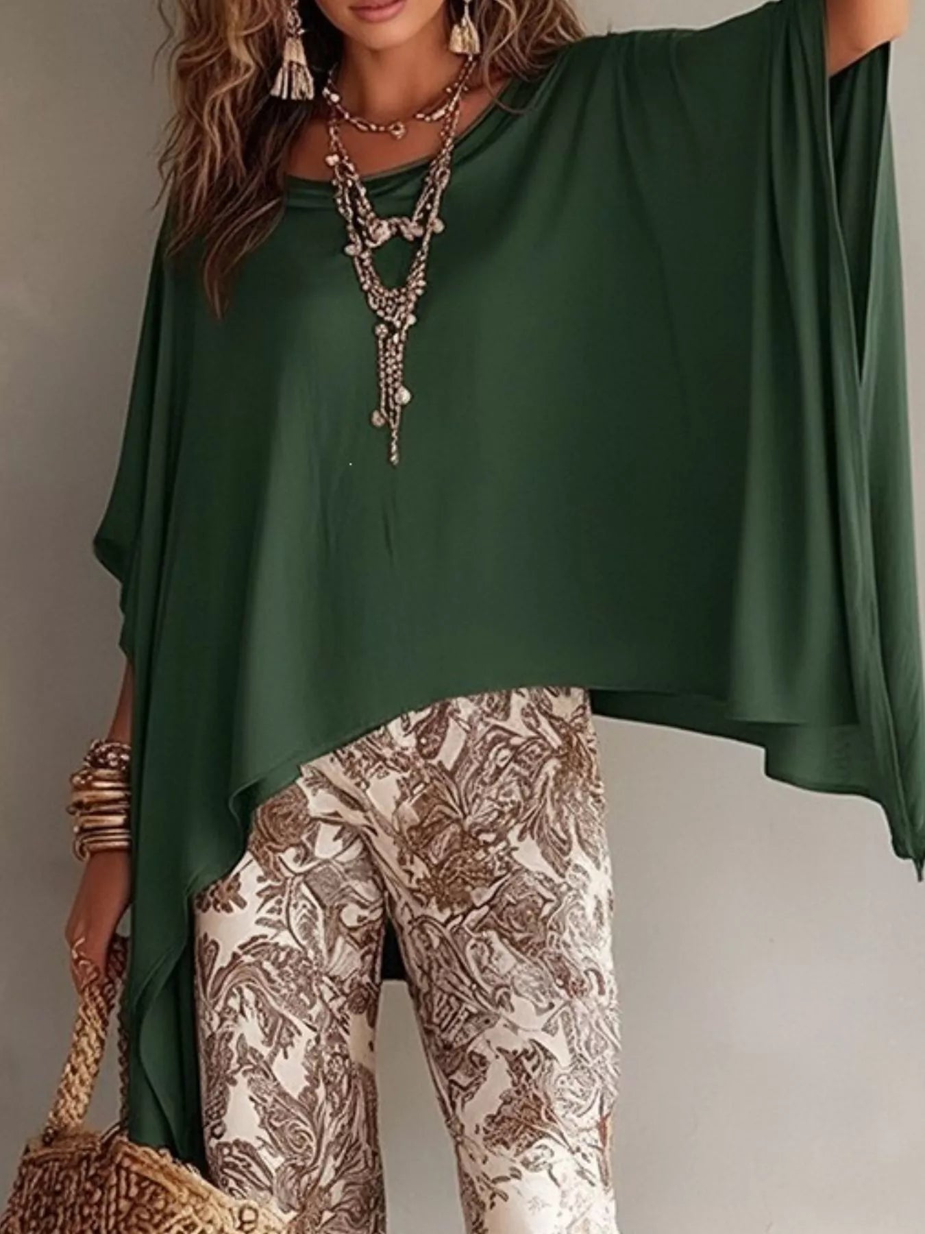 Oversized Batwing Sleeve Flowy Top for Women | Plus Size Boutique Top