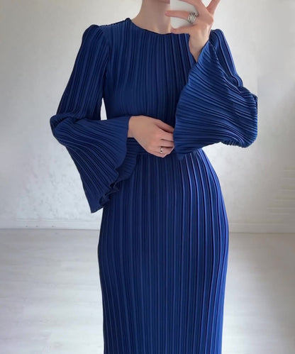 Temperature Flared Sleeve Long Dress