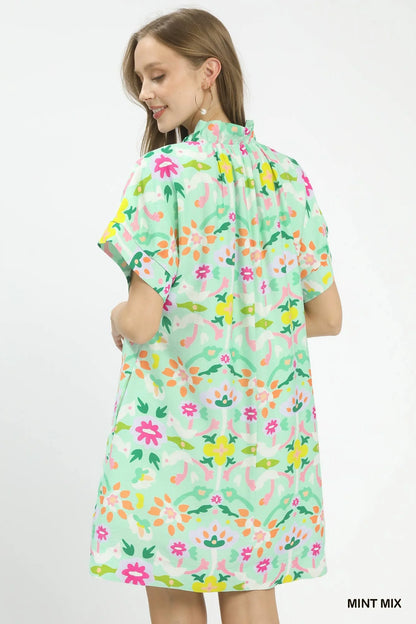 Umgee Abstract Floral Shift Dress