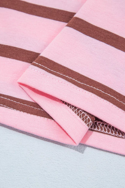Stripe Striped Long Sleeve Collar Shift Top