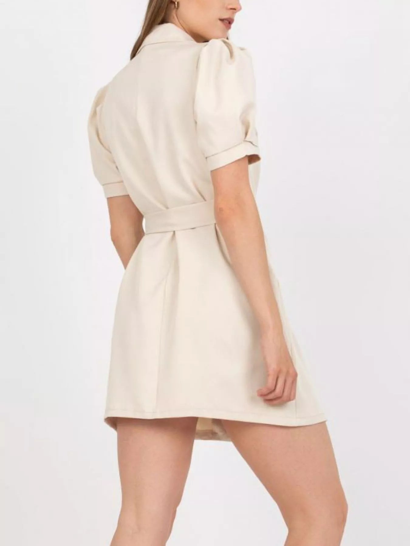 Blazer Style Tie Waist Mini Dress