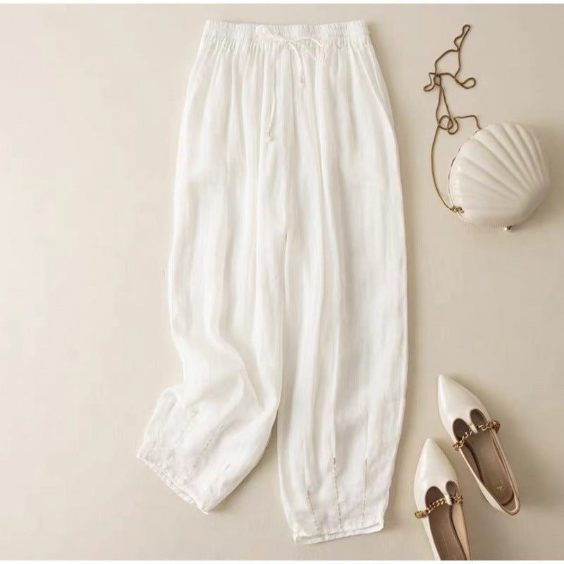 Artistic Retro Loose Cotton Linen Casual Pants