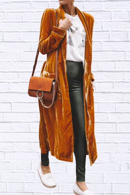 Open Front Long Sleeve Longline Cardigan