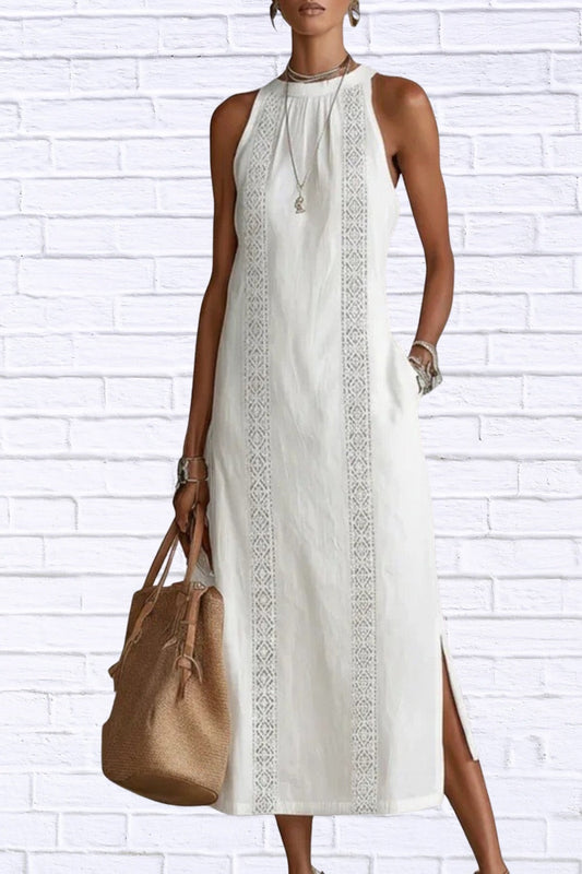 Sleeveless Side Slit Midi Dress | Elegant Women’s Style