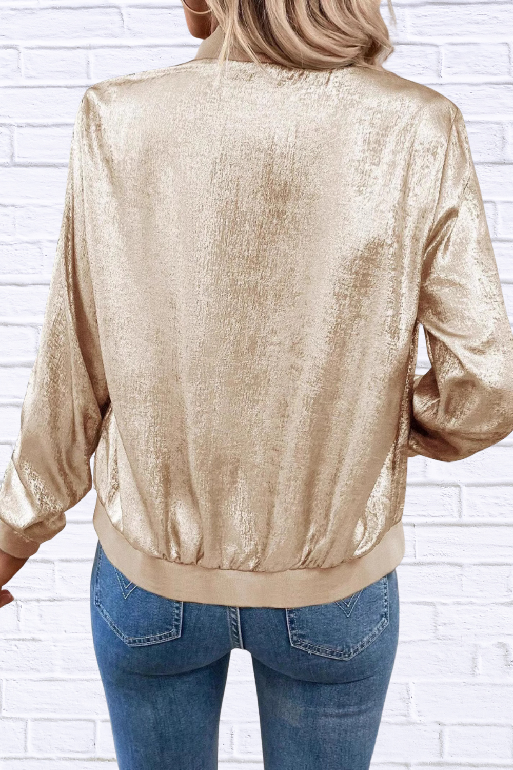 Zip Up Gold Long Sleeve Jacket