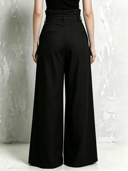 Full Size Wide-Leg Paperbag Waist Pants Plus Size