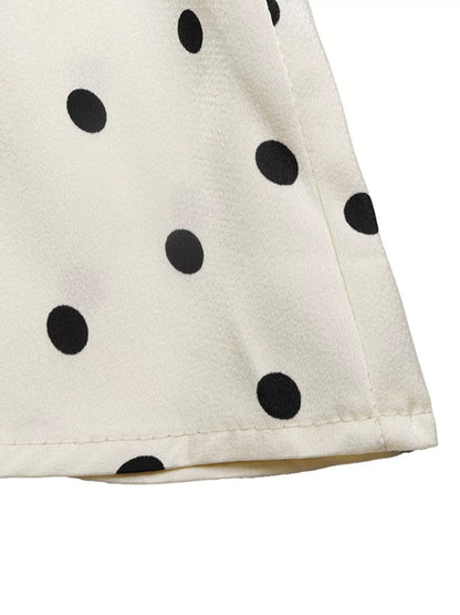 Polka Dot Sleeveless Peplum Blouse