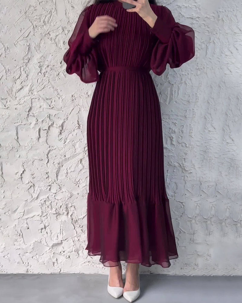 Sophisticated long pleated dress