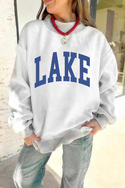Light Grey Mock Neck Graphic Print Reversible Sweatshirt