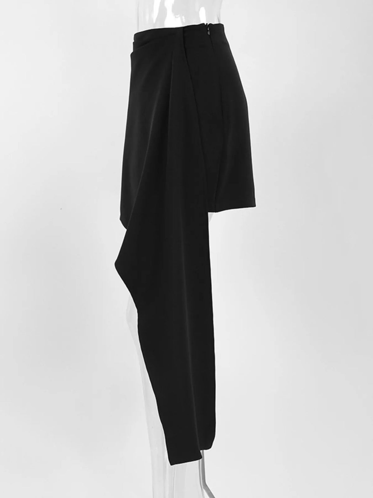 Asymmetric High-Waisted Draped Mini Skirt
