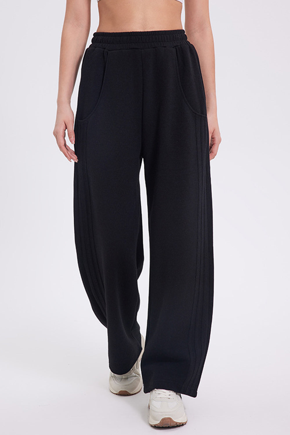 Blue Zone Planet | Basic Bae Elastic Waist Straight Leg Pants With Pockets