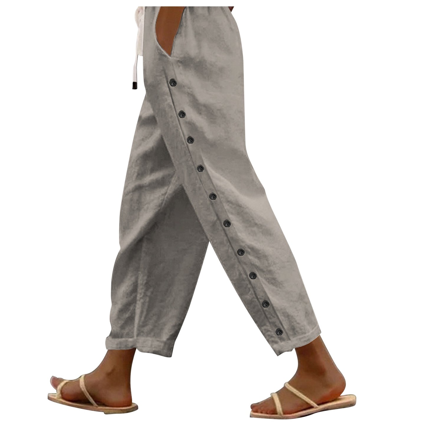 Casual Patchwork Button Pants