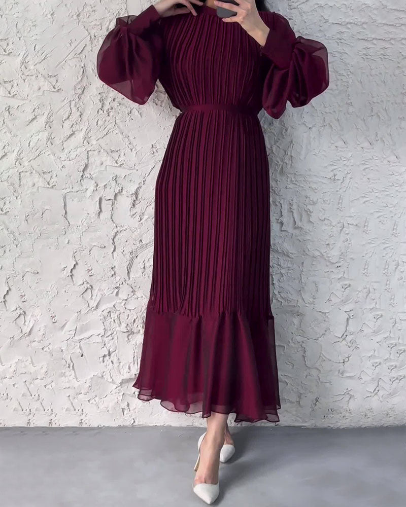 Sophisticated long pleated dress