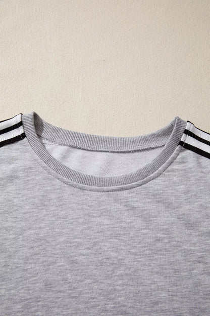 Striped Shoulder Relaxed Fit T-Shirt