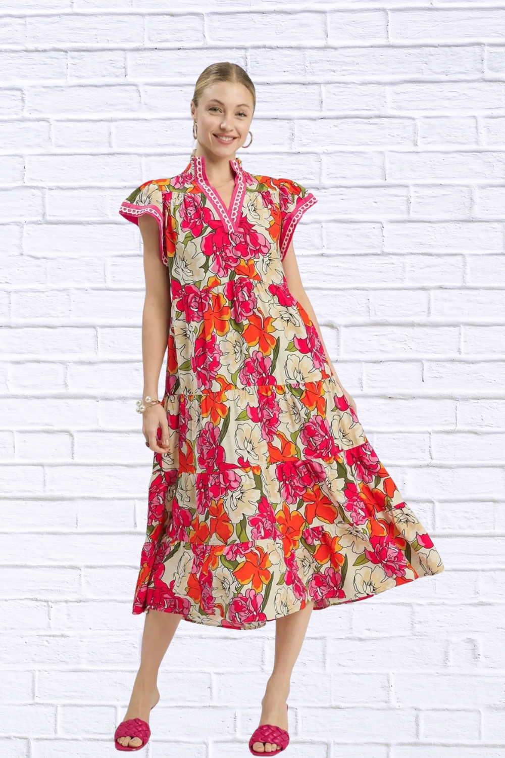 Floral Tiered Midi Dress for Women | Umgee Bold Print Boutique