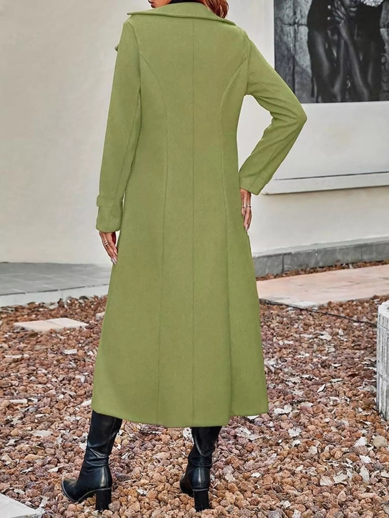 Full Size Double-Breasted Longline Trench Coat Plus Size