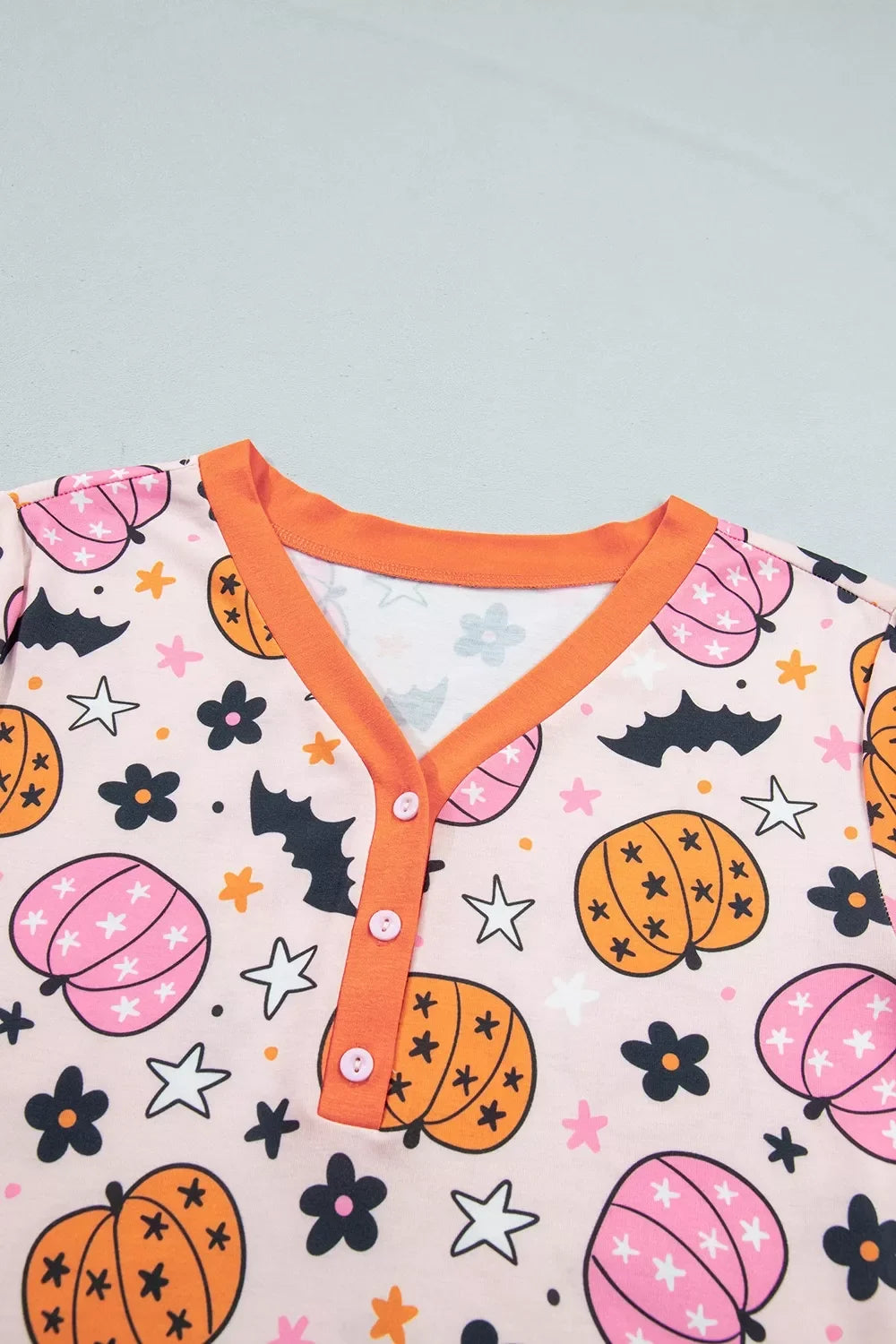 Halloween Pumpkin Print Long Sleeve Home Wear Lounge Set