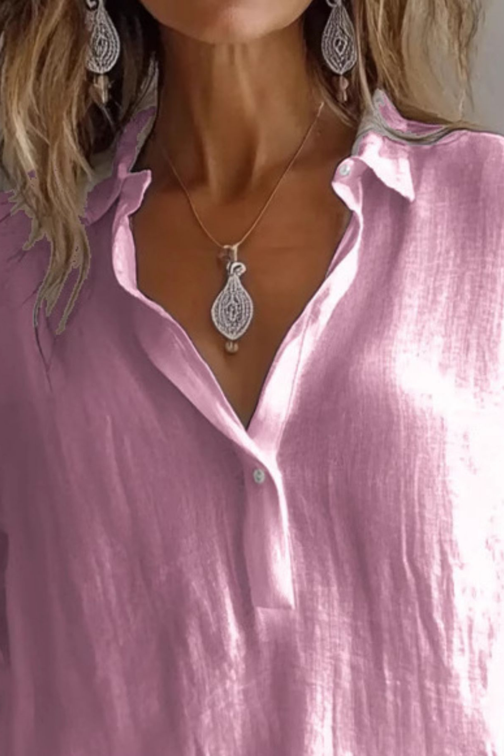 Collared Neck Long Sleeve Shirt