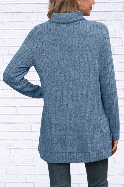 Turtleneck High Low Top