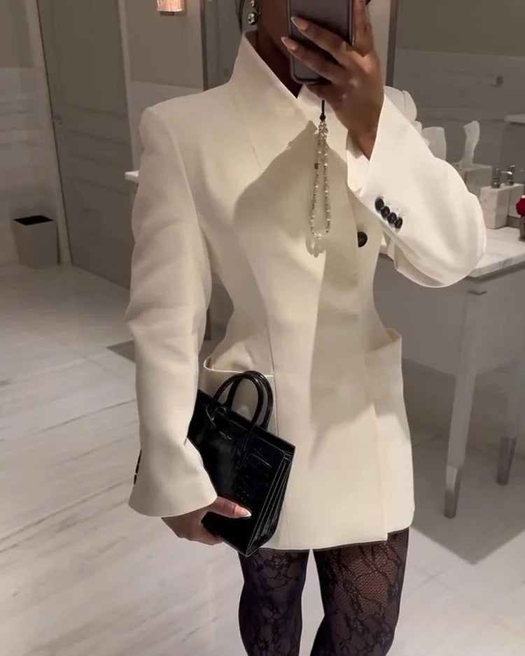 Women's solid color suit dress