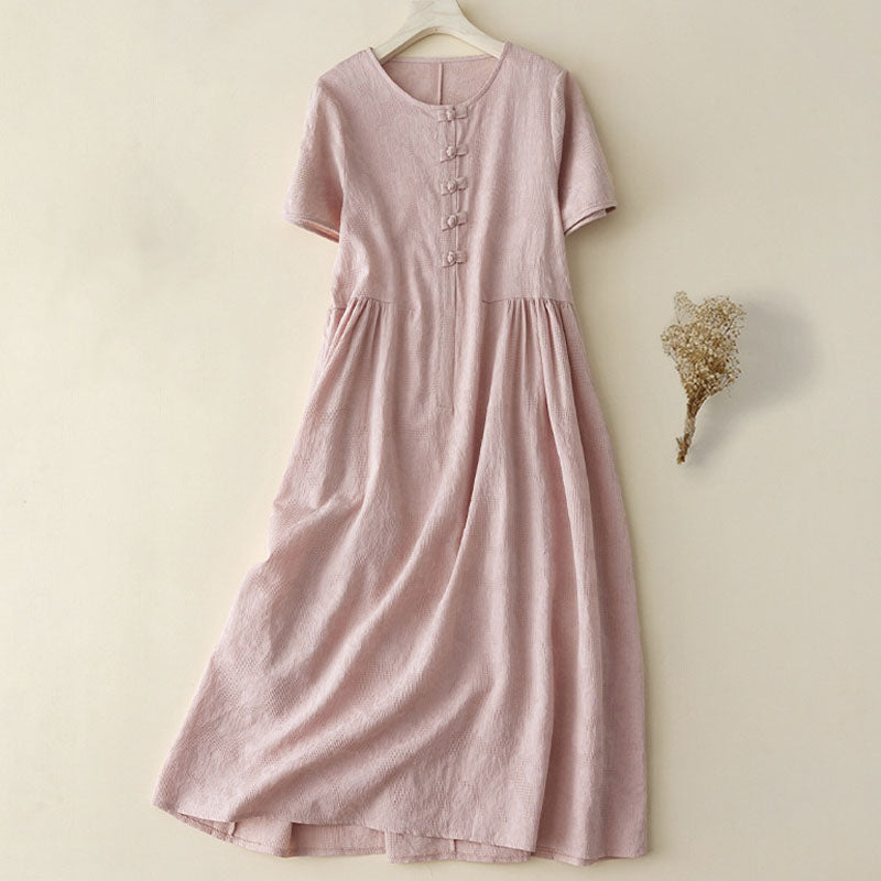 DresSummer Jacquard Cotton Linen Dress