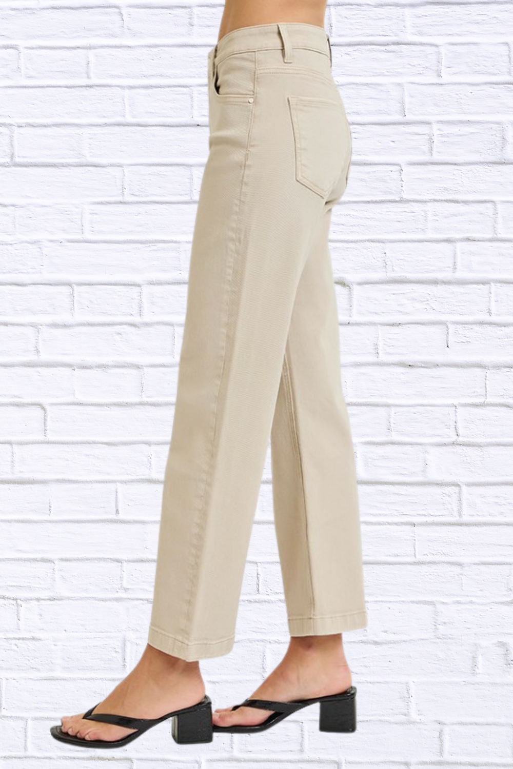 RISEN Full Size Tummy Control Mid Rise Ankle Straight Jeans Plus Size