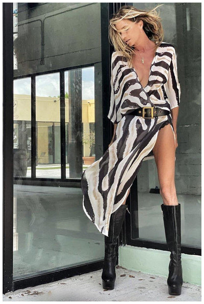 Chiffon Cardigan Dress