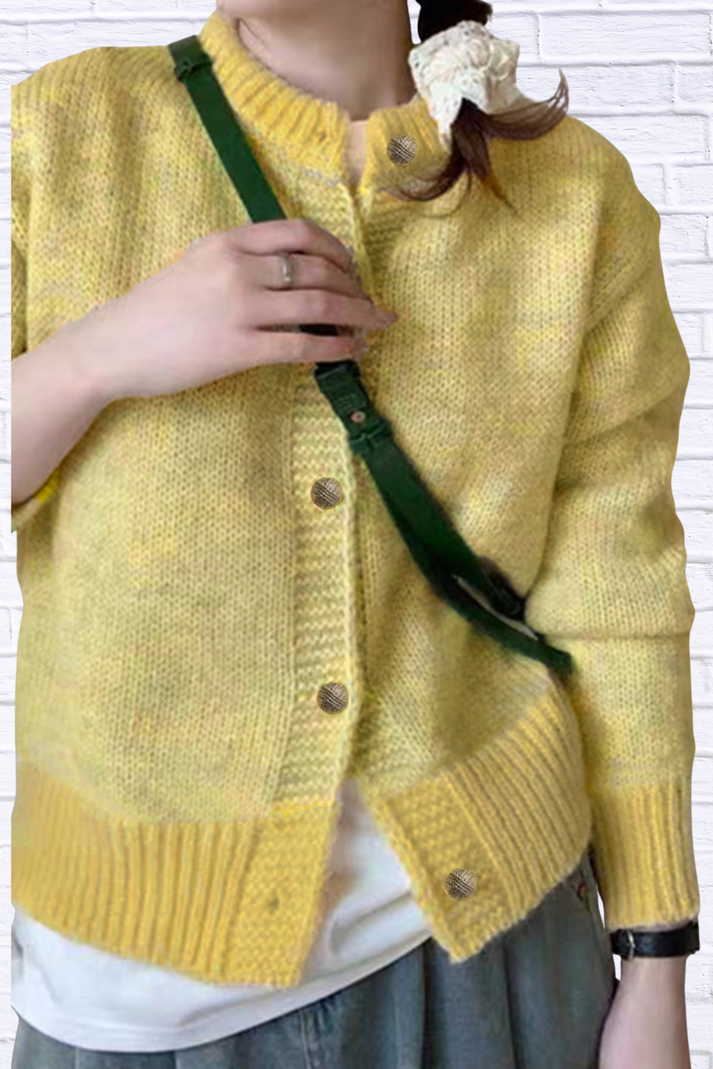 Color Block Button Up Cardigan