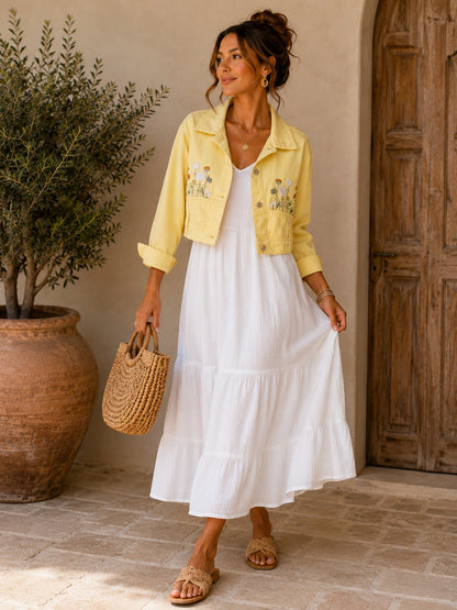 Yellow Denim Jacket | For Women