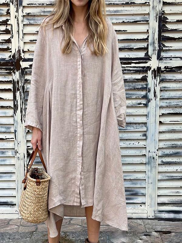 Fashion Casual Long-Sleeved Shirt Dress