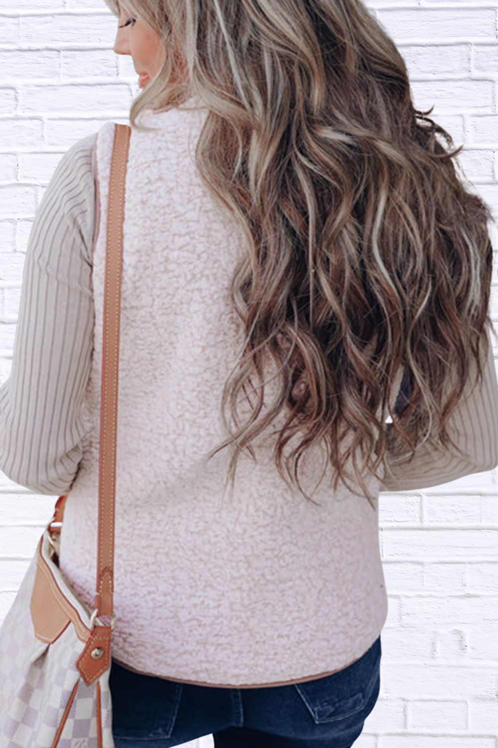 Quilted Sherpa-Lined Vest Coat