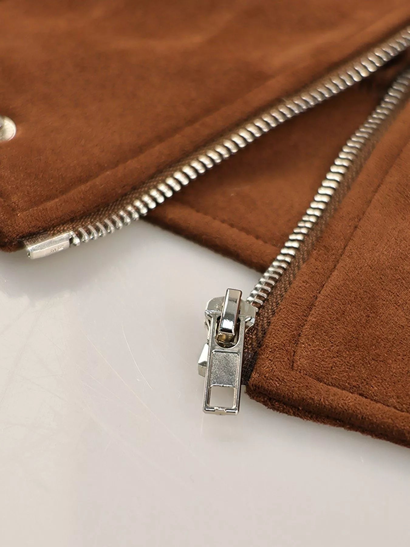 Zip Up Dropped Shoulder Moto Jacket