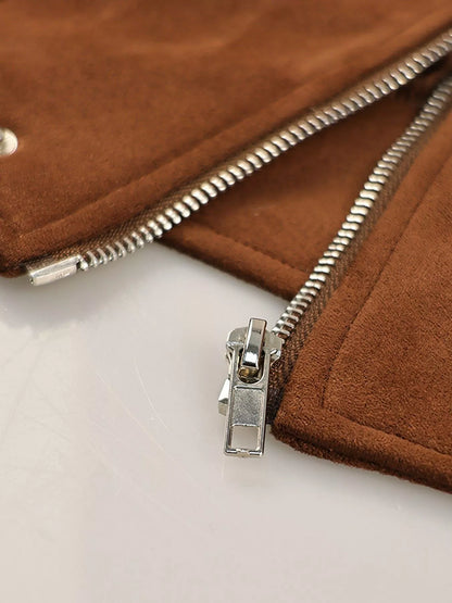 Zip Up Dropped Shoulder Moto Jacket