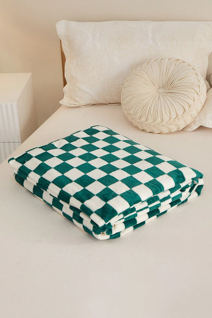 Blue Zone Planet | Black Checkerboard Printed Soft Throw Blanket