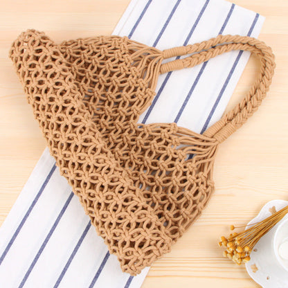 Solid Color One Shoulder Woven Bag Trendy Women Maori Crochet