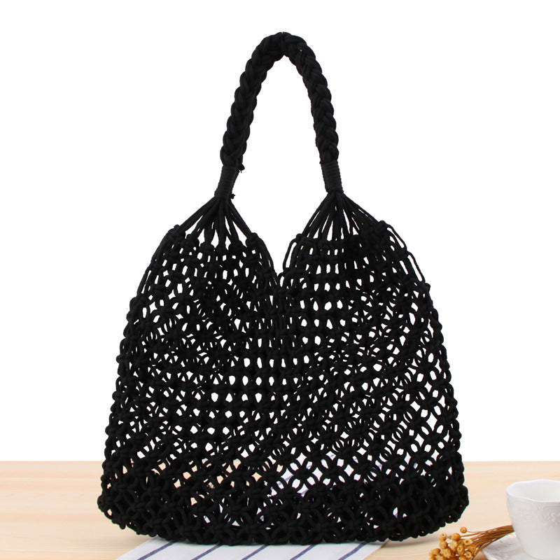 Solid Color One Shoulder Woven Bag Trendy Women Maori Crochet