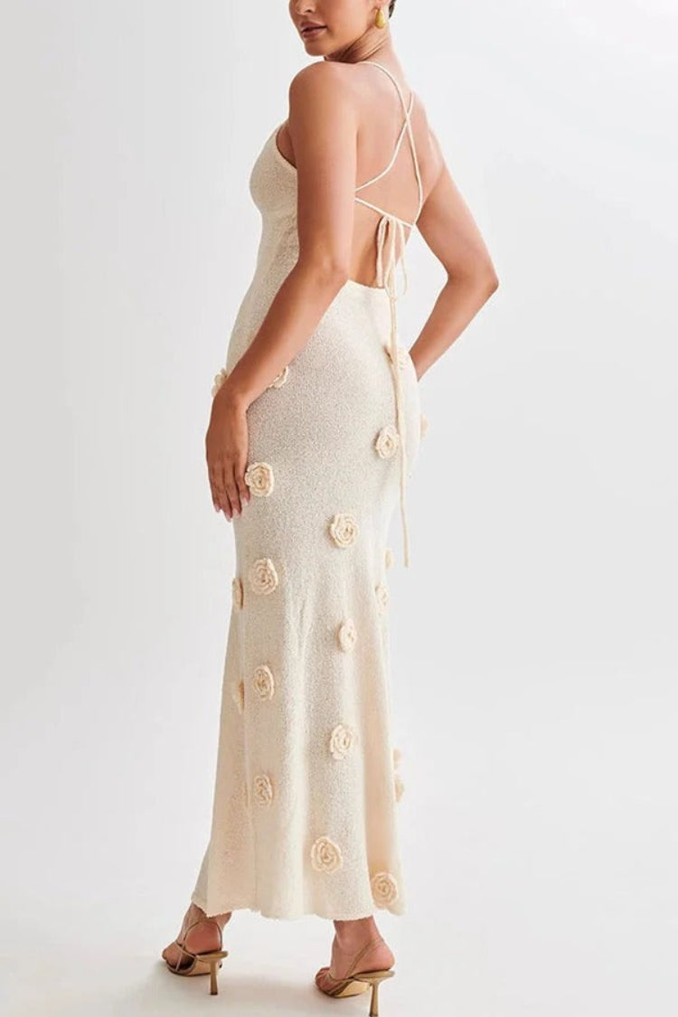 Robe longue à lacets et crochet dans le dos, des fleurs pour toutes les occasions