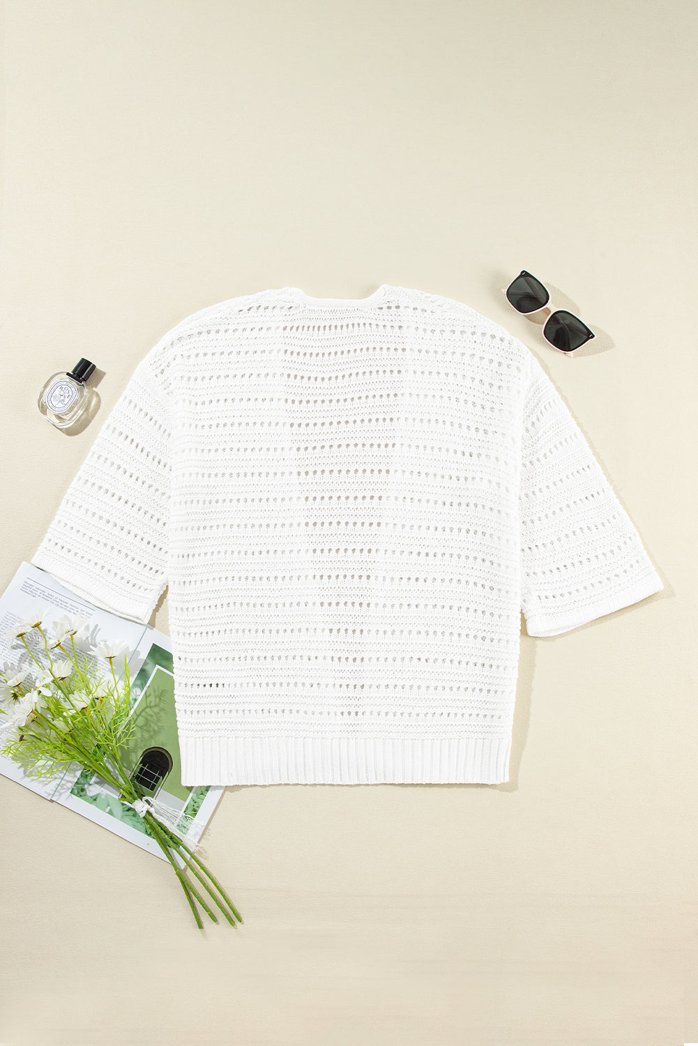 Blue Zone Planet | Openwork Open Front Long Sleeve Cardigan