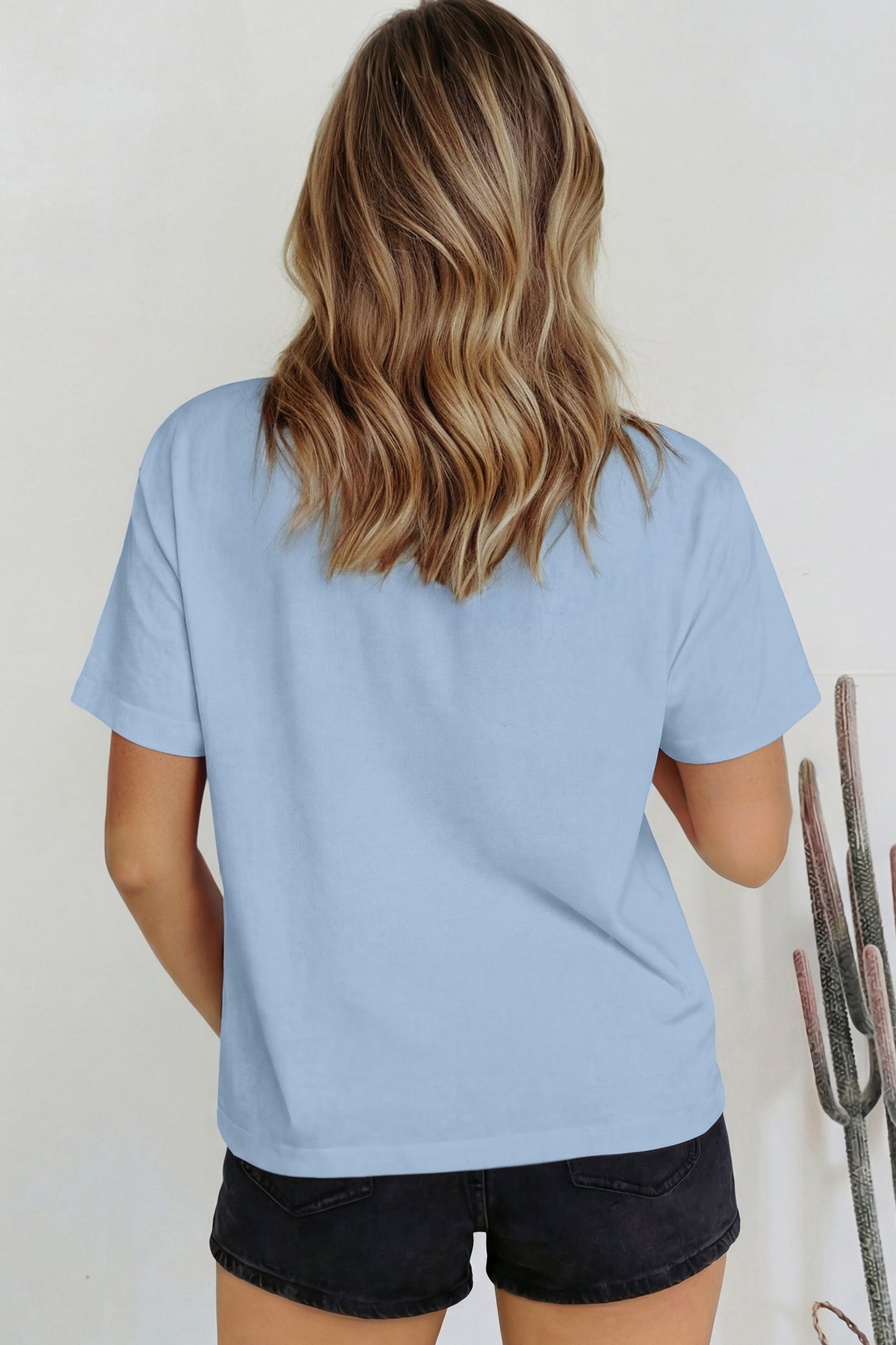 Pink Solid Color High Neck Oversize Tee