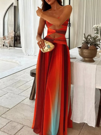 Strapless Cutout Maxi Dress