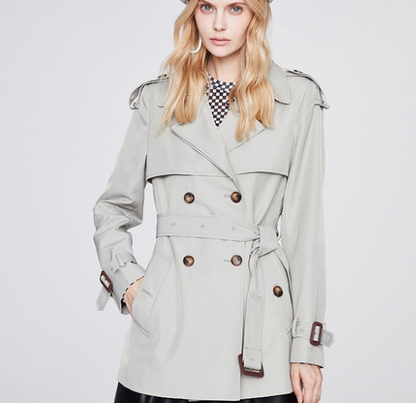 Double Breasted Short Trench Coat