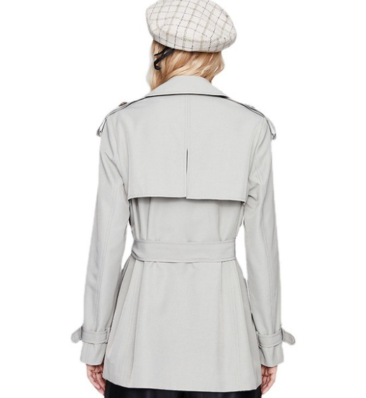 Double Breasted Short Trench Coat
