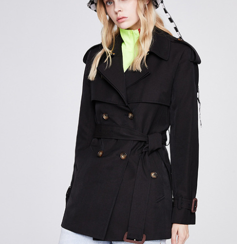 Double Breasted Short Trench Coat